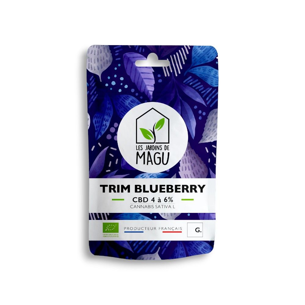 TRIM de CBD - 4 à 6 % - BLUEBERRY- Les Jardins de MAGU